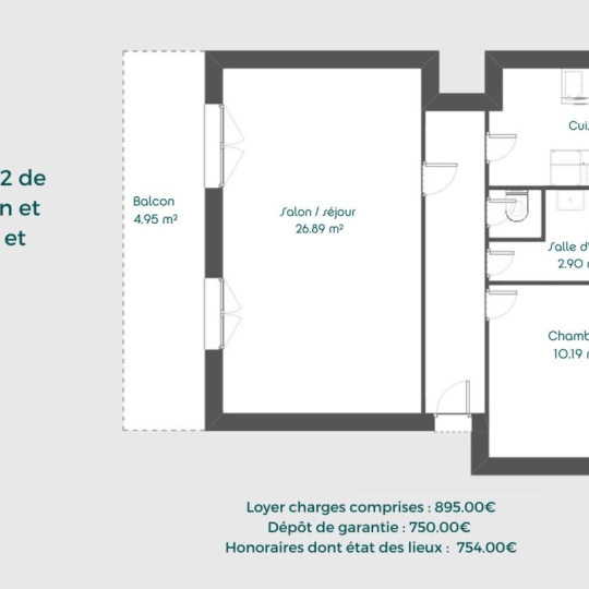  Annonces CROIXROUSSE : Apartment | CALUIRE-ET-CUIRE (69300) | 58 m2 | 895 € 