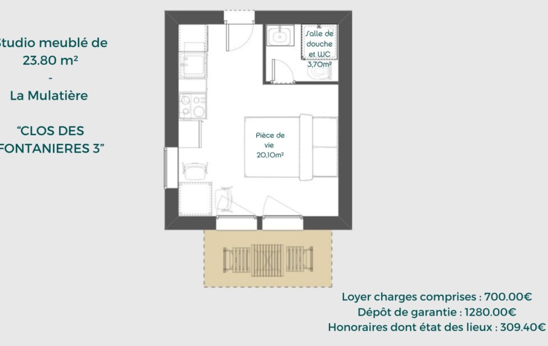 Annonces CROIXROUSSE : Appartement | LA MULATIERE (69350) | 24 m2 | 700 € 