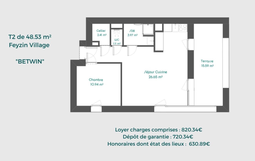 Annonces CROIXROUSSE : Apartment | FEYZIN (69320) | 49 m2 | 820 € 