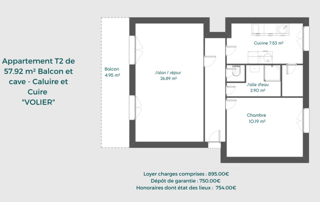 Annonces CROIXROUSSE : Appartement | CALUIRE-ET-CUIRE (69300) | 58 m2 | 895 € 